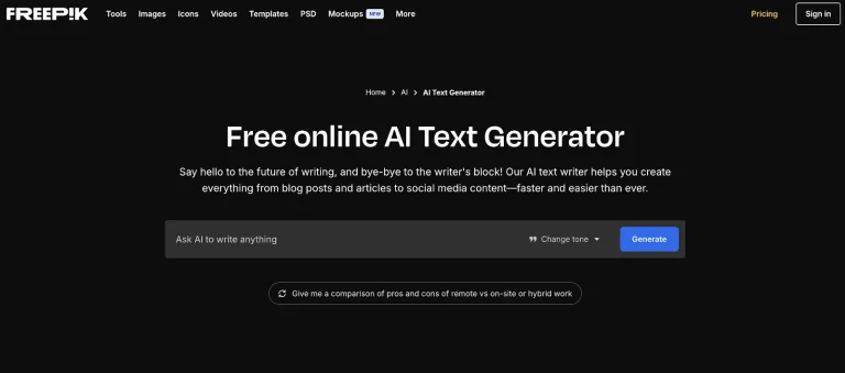 Innovative Freepik AI Text Generator AI Tool Review
