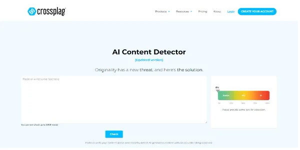 Crossplag’s AI detector logo