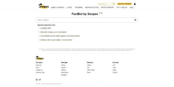 Snopes Factbot logo