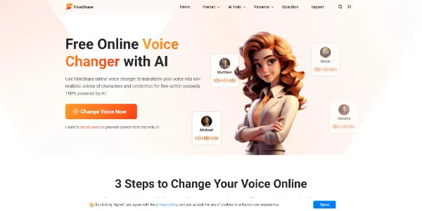 Fineshare Online Voice Changer logo