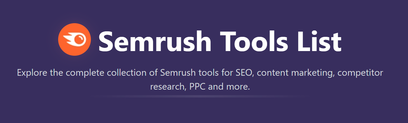 Liste des outils Semrush logo