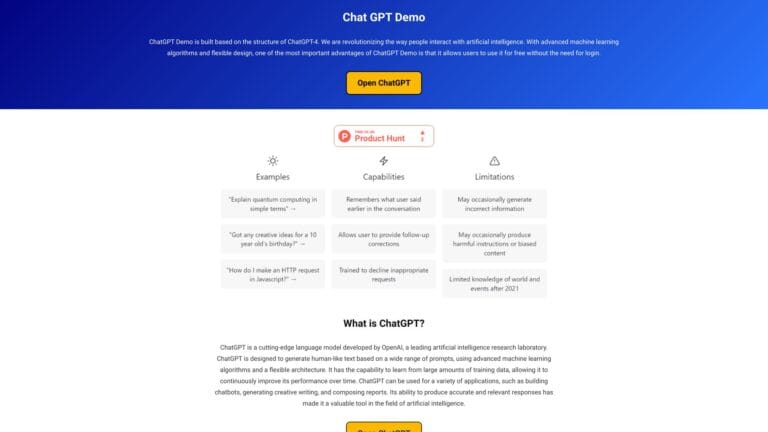 Advanced Chatgptdemo AI Tool Review