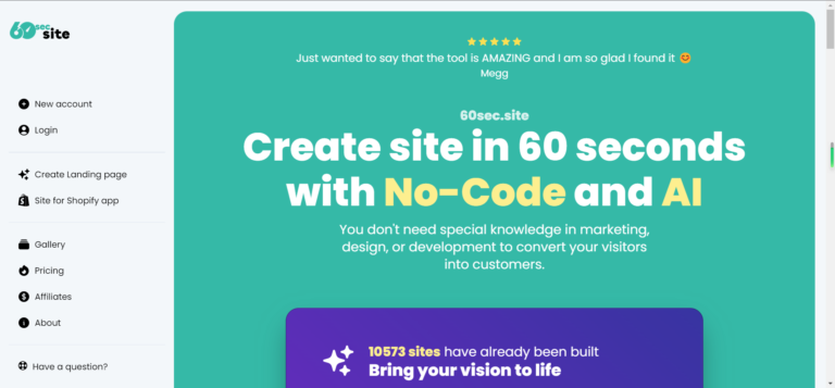 Popular 60sec.site AI Tool Review