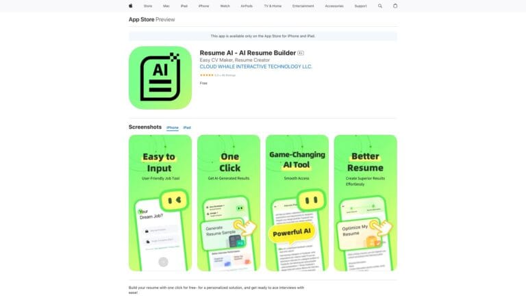 Powerful Resume AI AI Tool Review