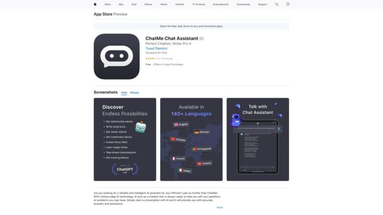 Advanced Chatme Chat Assistant AI Tool Review