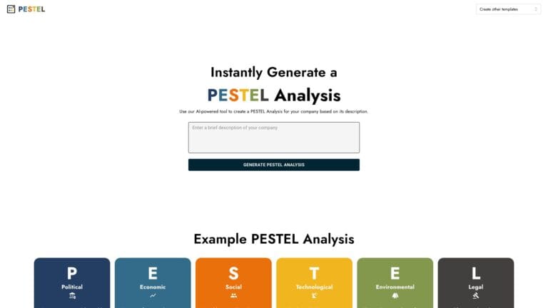 Smart AI Pestel Analysis Generator AI Tool Review