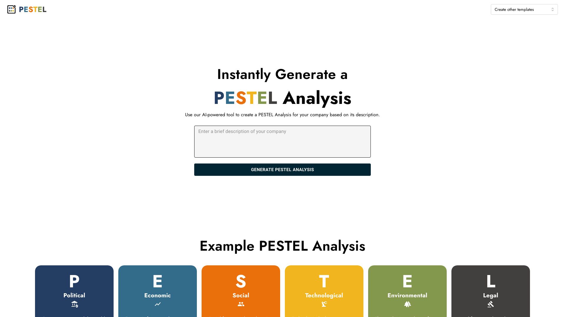 AI PESTEL Analysis Generator logo