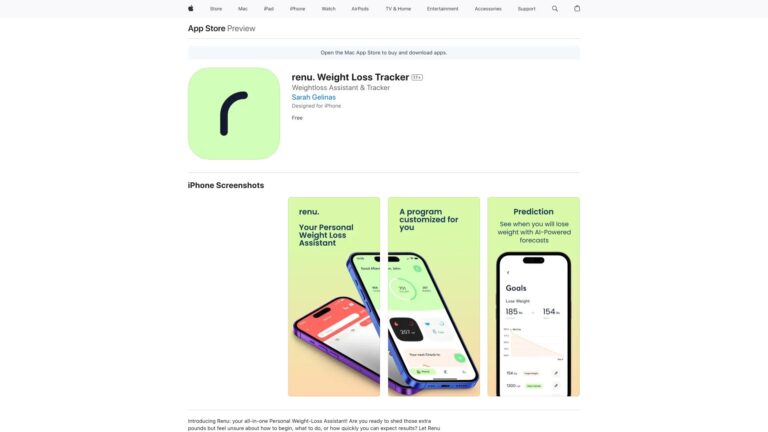 Free Renu. Weight Loss Tracker AI Tool Review