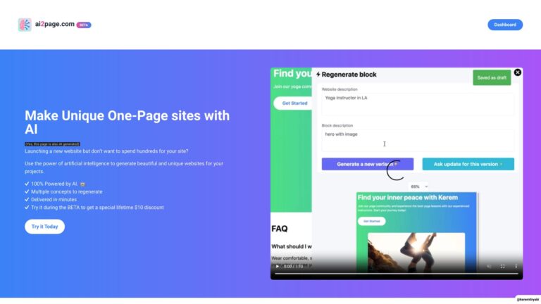 Trending AI2page.com AI Tool Review