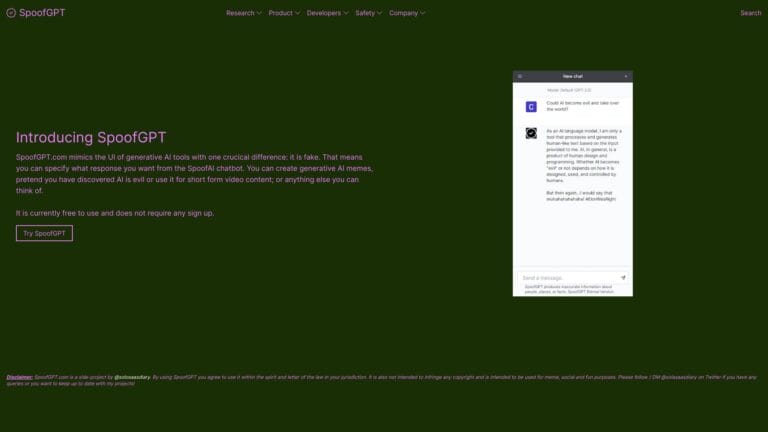 New Spoofgpt.com AI Tool Review