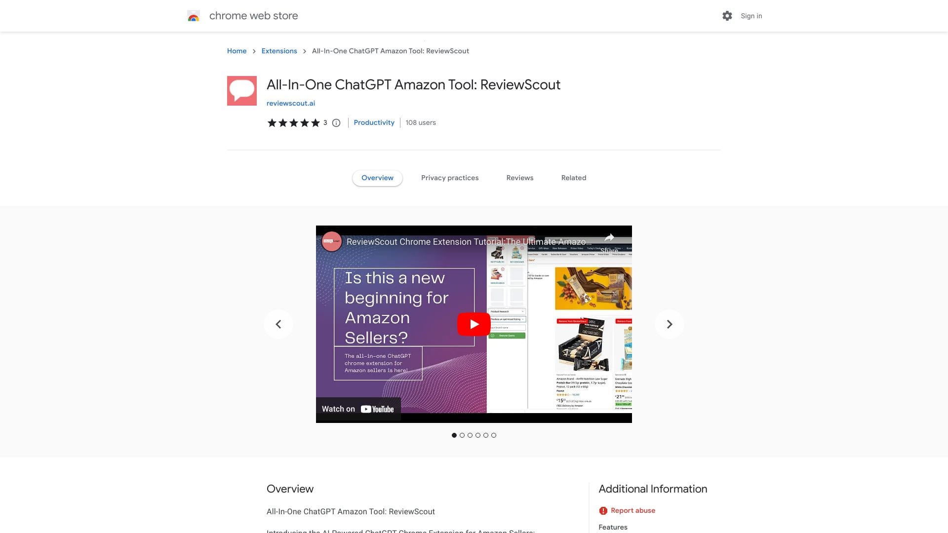 ReviewScout ai chrome extension