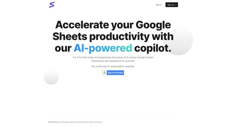 Best Swiftsheets.ai AI Tool Review