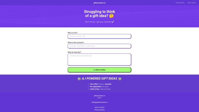 Best Giftassitant AI Tool Review