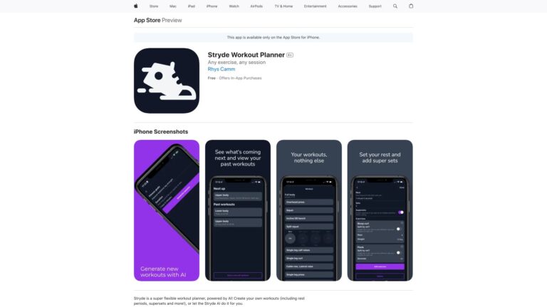 Top Stryde Workout Planner AI Tool Review