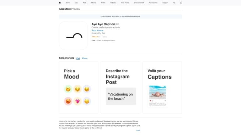 Innovative Aye Aye Caption AI Tool Review