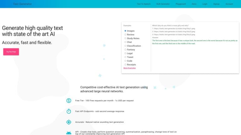 Top Text Generator AI Tool Review