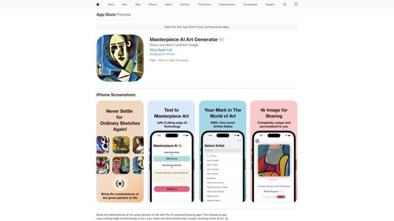 Smart Masterpiece AI Art Generator AI Tool Review