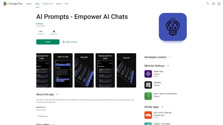 Popular AI Prompts AI Tool Review