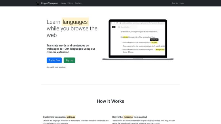 Free Lingo Champion AI Tool Review