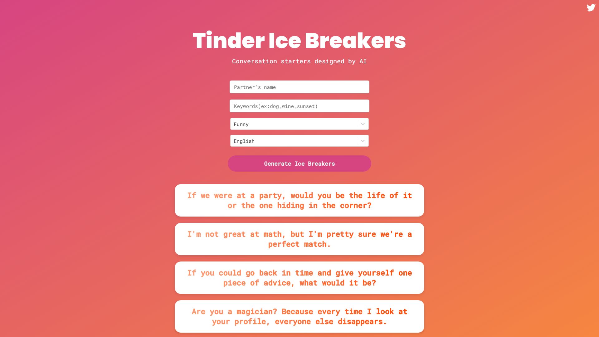 Tinder Ice Breakers AI logo