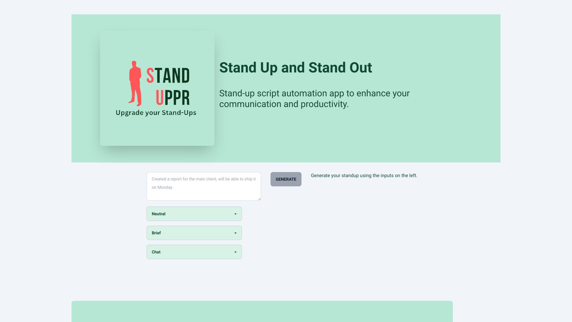 StandUppr logo