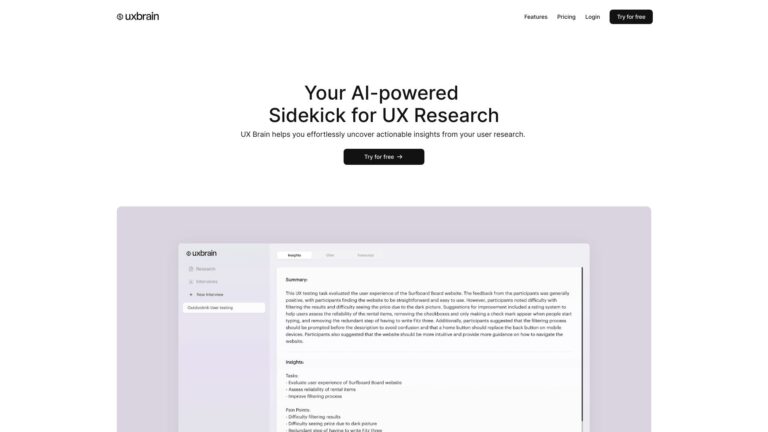 Trending Ux Brain AI Tool Review