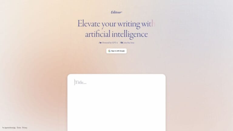 Top Editeur AI Tool Review
