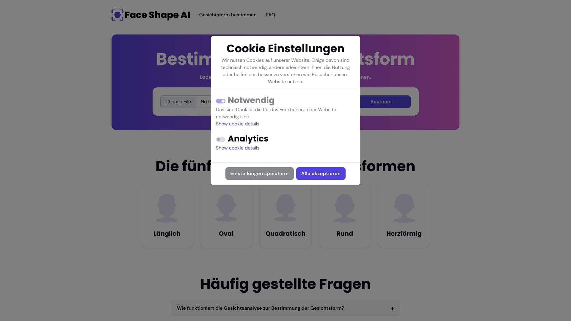 Gesichtsform bestimmen mit KI logo