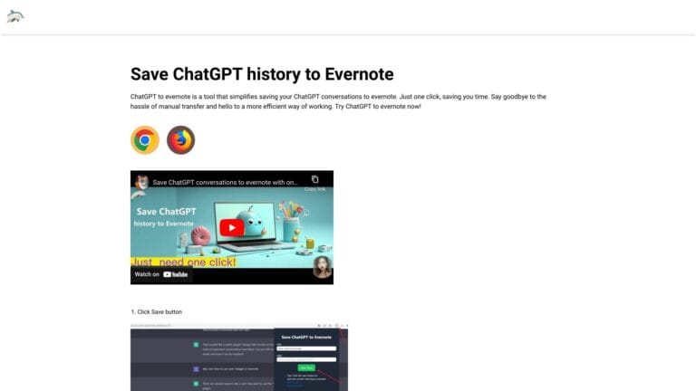 Innovative Save Chatgpt To Evernote AI Tool Review