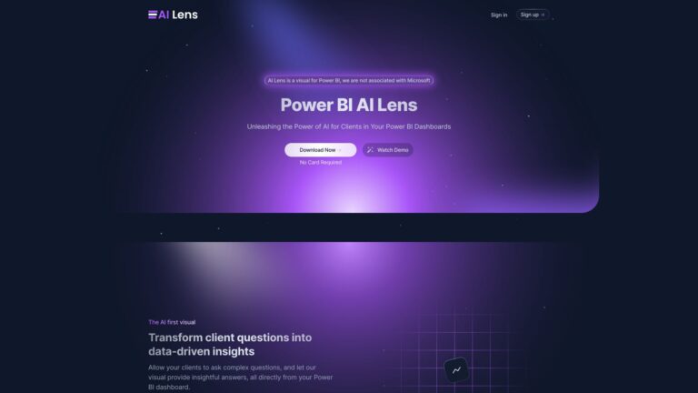 Innovative AI Lens For Power Bi AI Tool Review