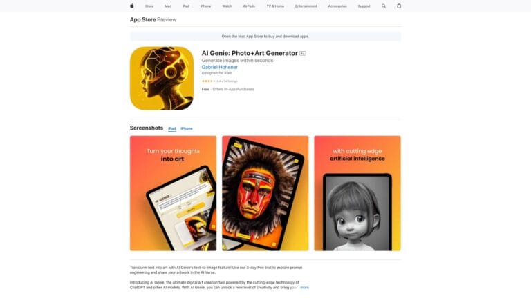 Innovative AI Genie Photo + Art Generator AI Tool Review