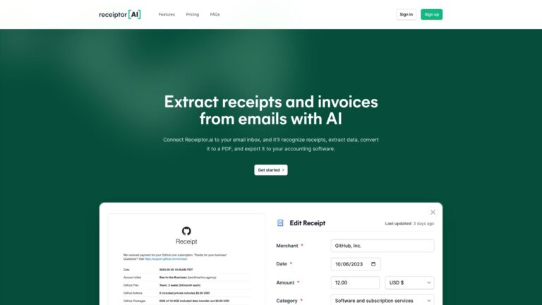 Advanced Receiptor AI AI Tool Review