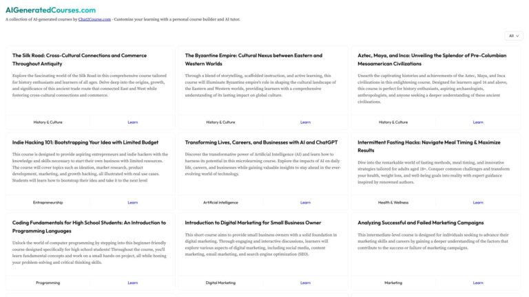 Trending Chat2course.com AI Tool Review