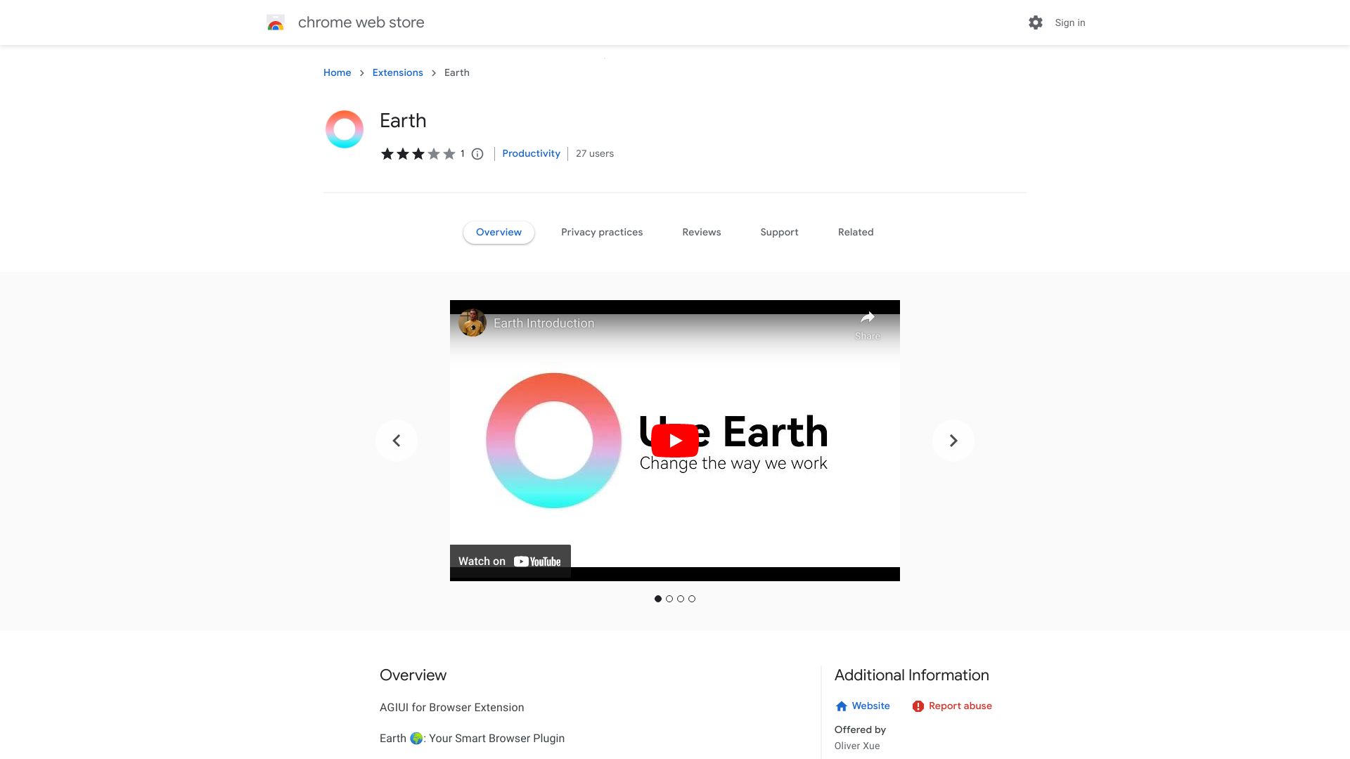 Earth ai chrome extension