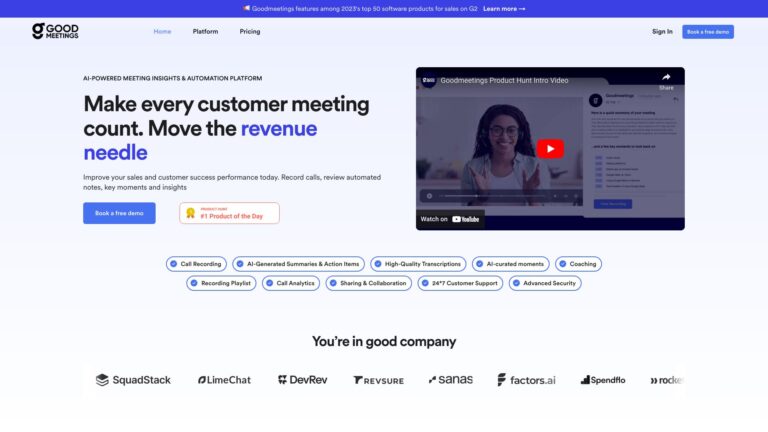 Innovative Goodmeetings AI Tool Review