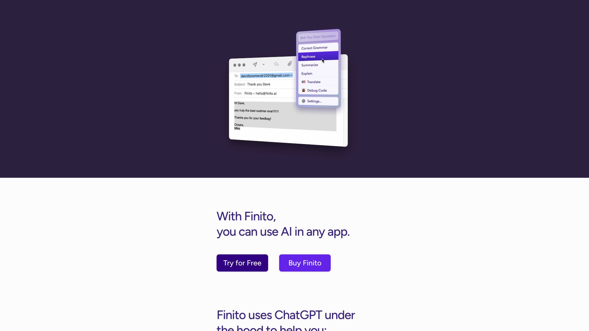 Finito AI logo