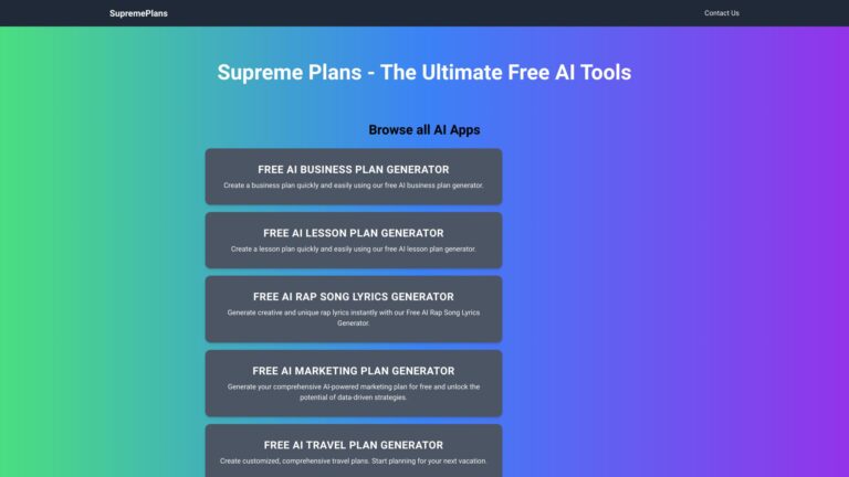 Best Supreme Plans AI Tool Review