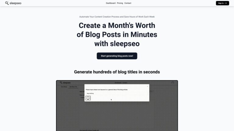 Innovative Sleepseo AI Tool Review