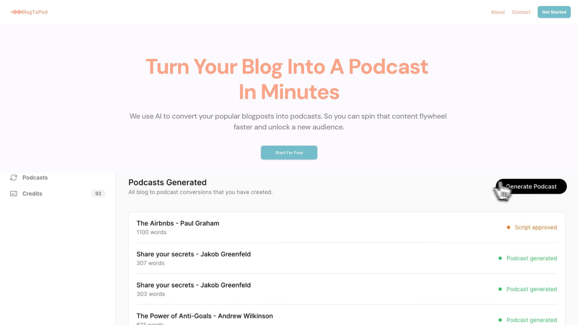 Framer AI Podcast Converter logo