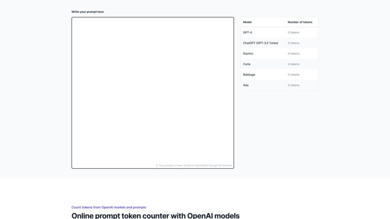 Advanced Prompt Token Counter For Openai Models AI Tool Review