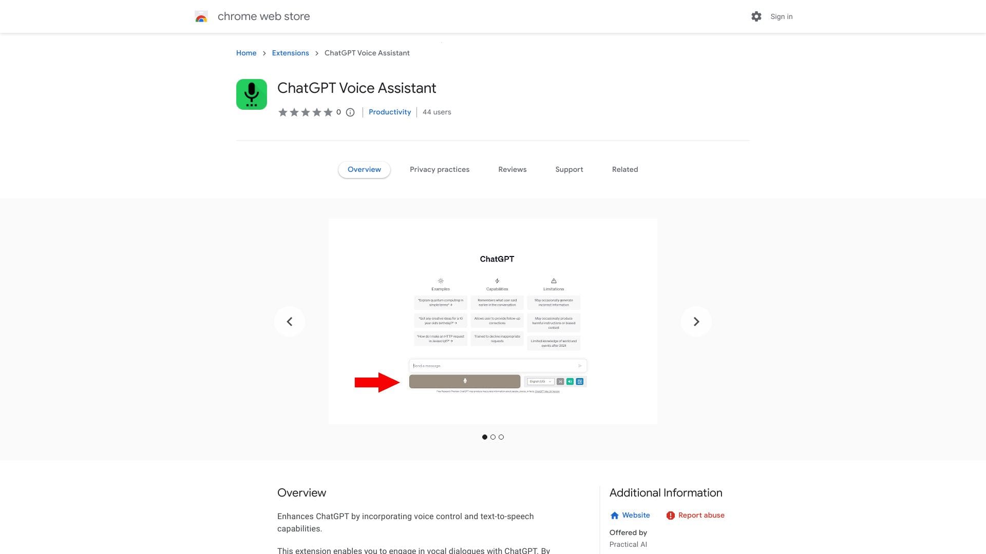 ChatGPT Voice ai chrome extension logo