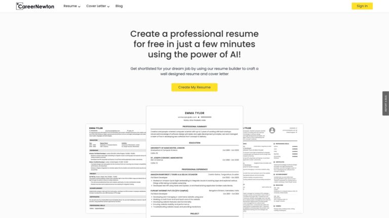 Powerful Careernewton AI Tool Review
