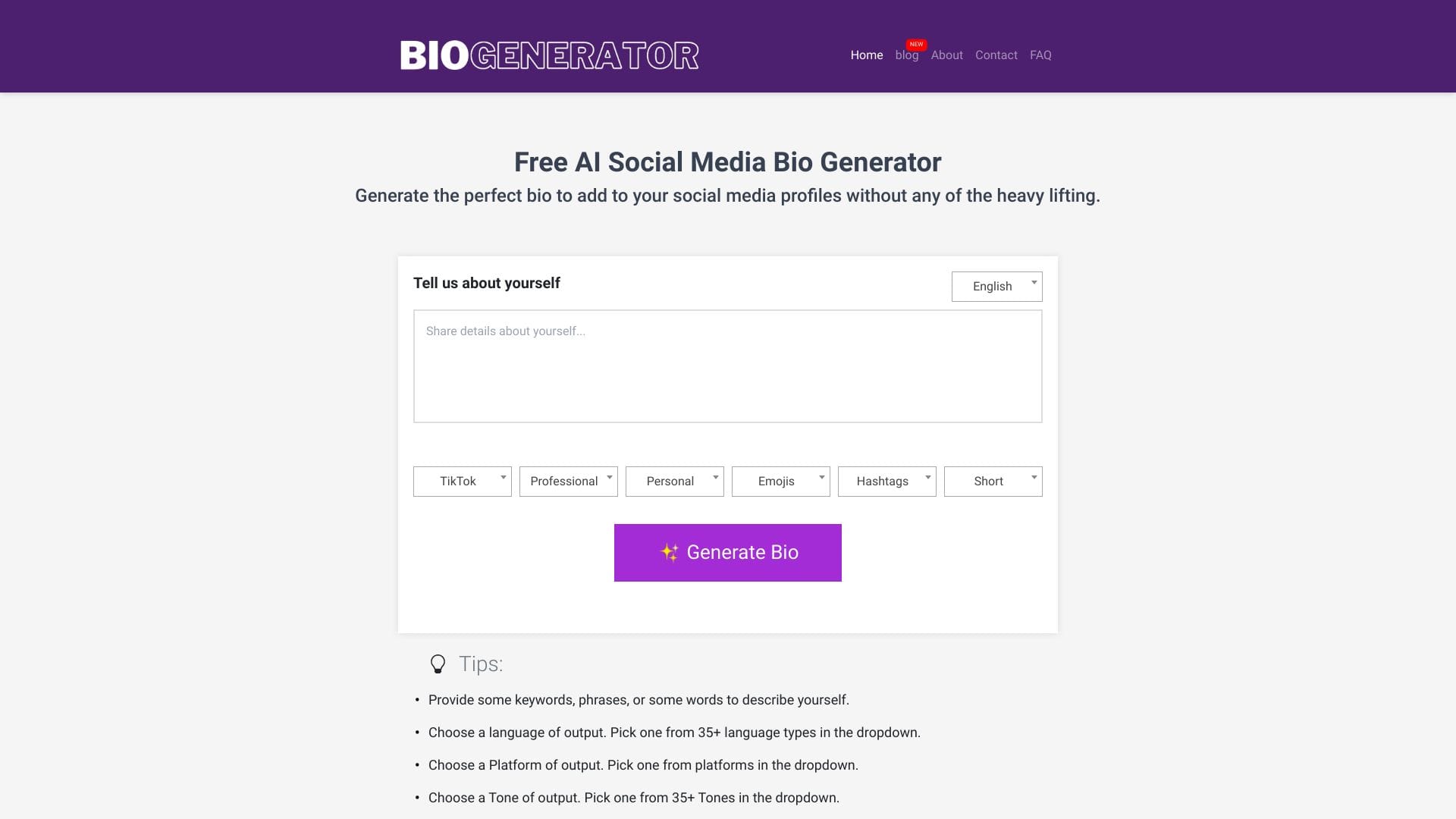 Social Media Bio Generator logo