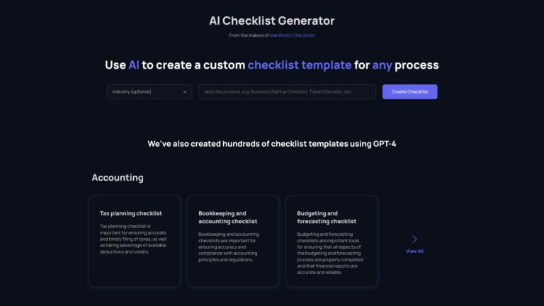 New Checklist Generator AI Tool Review