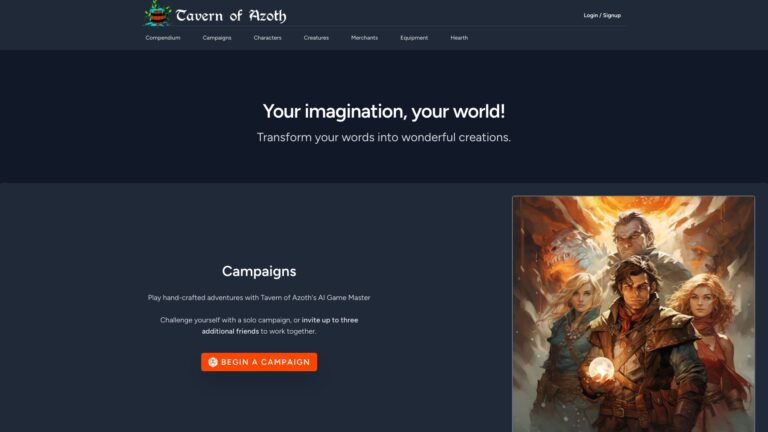 Powerful Tavern Of Azoth AI Tool Review