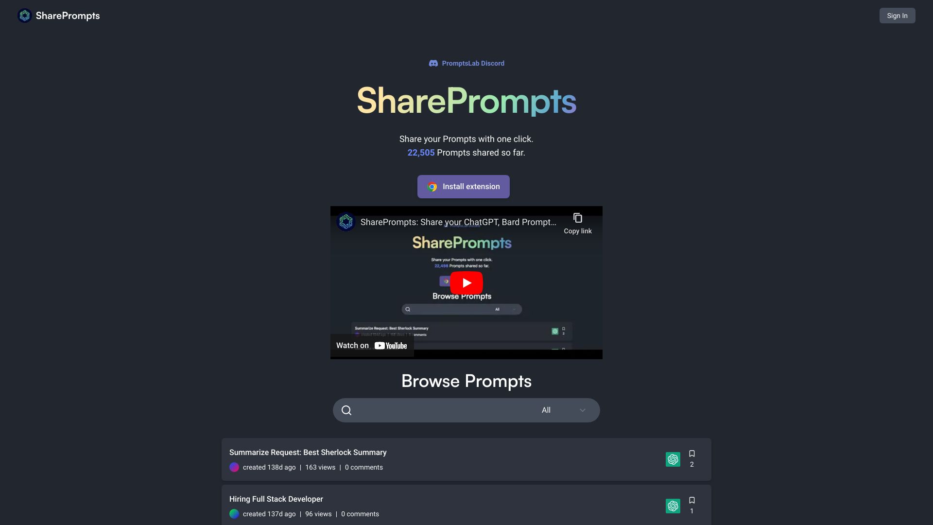 SharePrompts logo