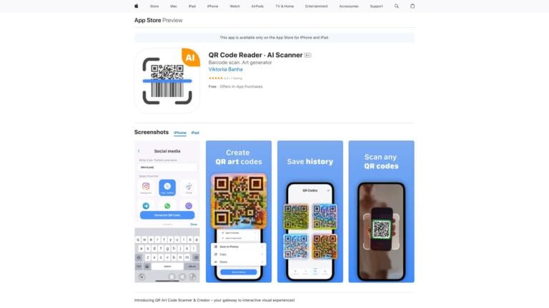 New Qr Code Reader · AI Scanner AI Tool Review