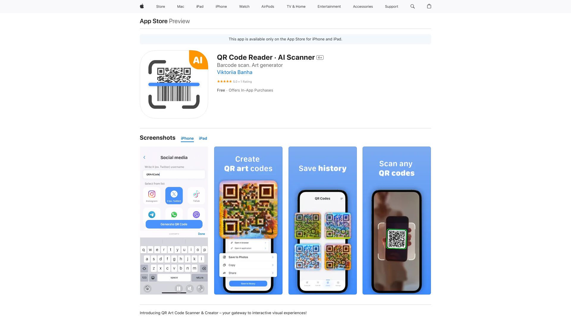 QR Code Reader · AI Scanner logo