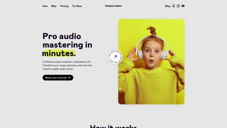 New Mastermallow AI Audio Mastering AI Tool Review