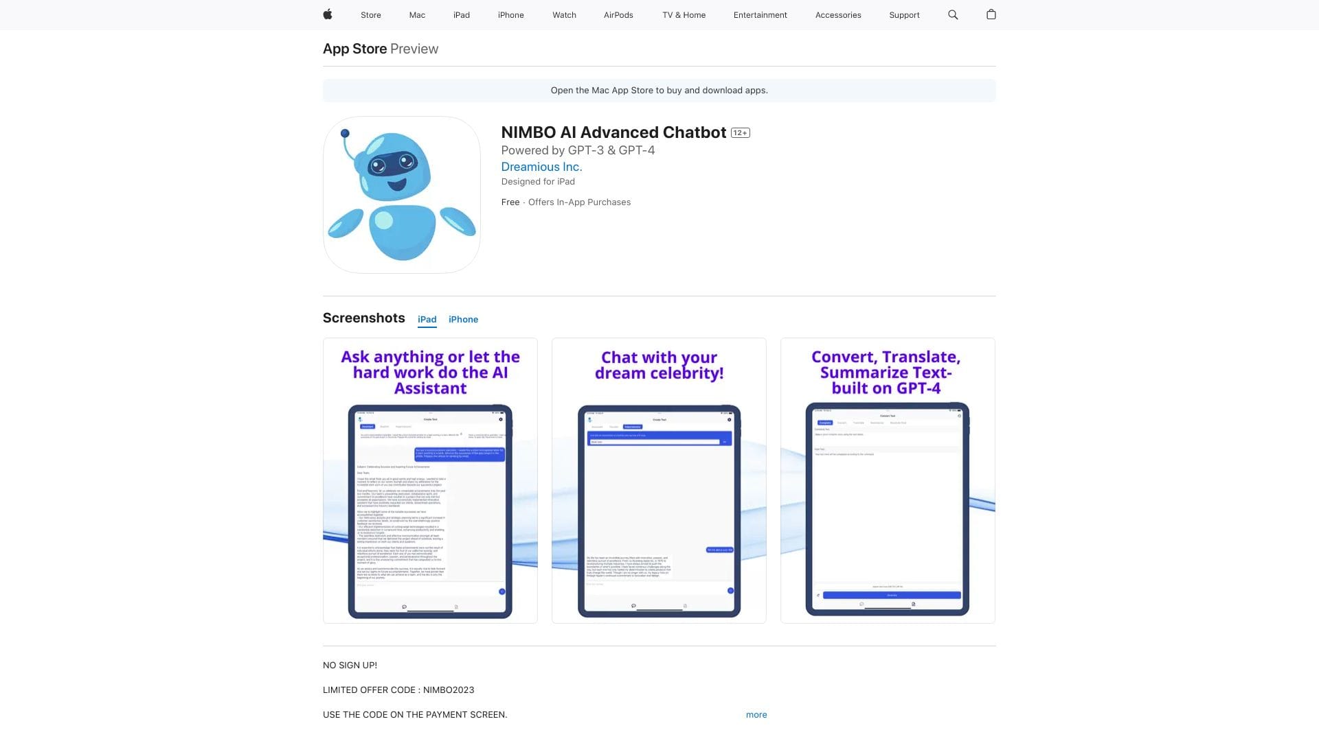 NIMBO AI Advanced Chatbot logo